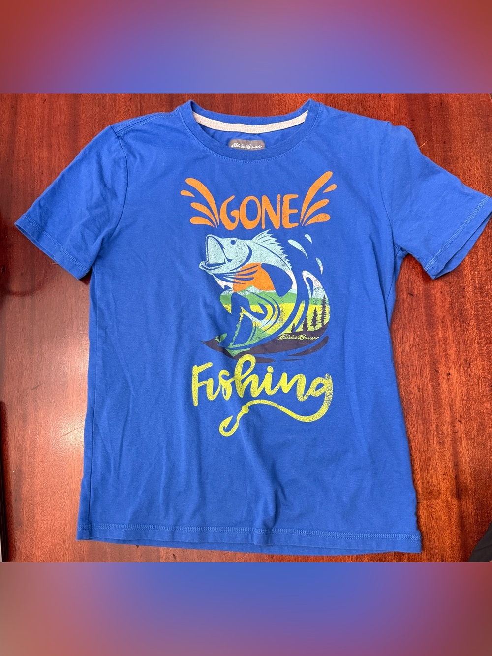 Eddie Bauer Blue 'Gone Fishing' Graphic Tee